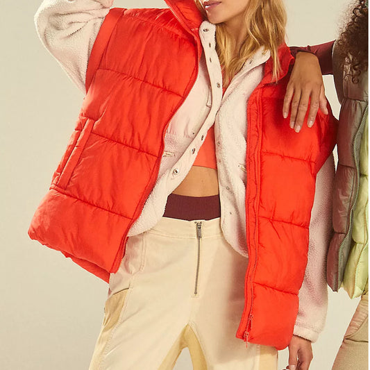 jackets  | Loose Trendy Cotton Vest Coat for Women | Red |  L| thecurvestory.myshopify.com
