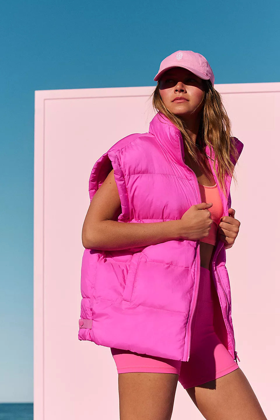jackets  | Loose Trendy Cotton Vest Coat for Women | Rose Red |  L| thecurvestory.myshopify.com