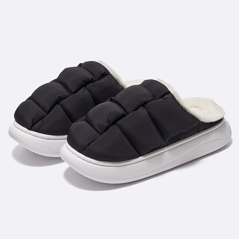 Slippers  | Women's Winter Chunky Sole Mule Slip-ons | Black |  36to37| thecurvestory.myshopify.com