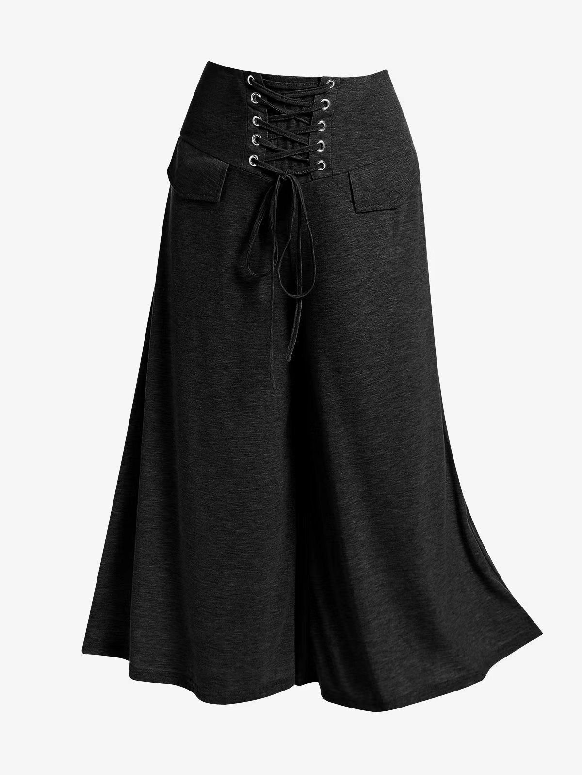 Pants  | Women's Clothing High Waist With Straps Plus Size Loose Pants | Black |  2XL| thecurvestory.myshopify.com