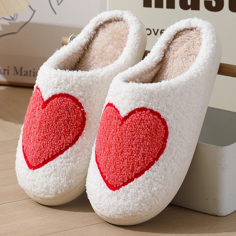 Slippers  | Women's Home Slippers Fashion Plush House Shoes For Valentine's Day | Large Love Style |  36to37| thecurvestory.myshopify.com