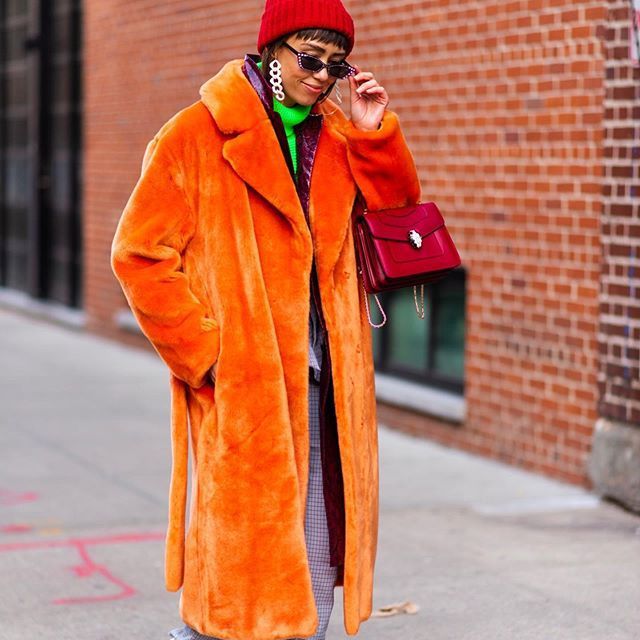 jackets  | Plus SIze Long Rabbit Fur Mink Overcoat Thickened Fleece Coat | Orange |  2XL| thecurvestory.myshopify.com