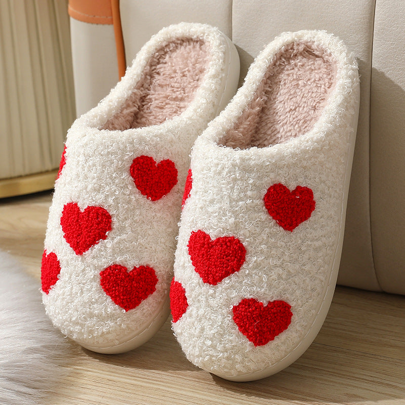 Slippers  | Women's Home Slippers Fashion Plush House Shoes For Valentine's Day | Love |  36to37| thecurvestory.myshopify.com