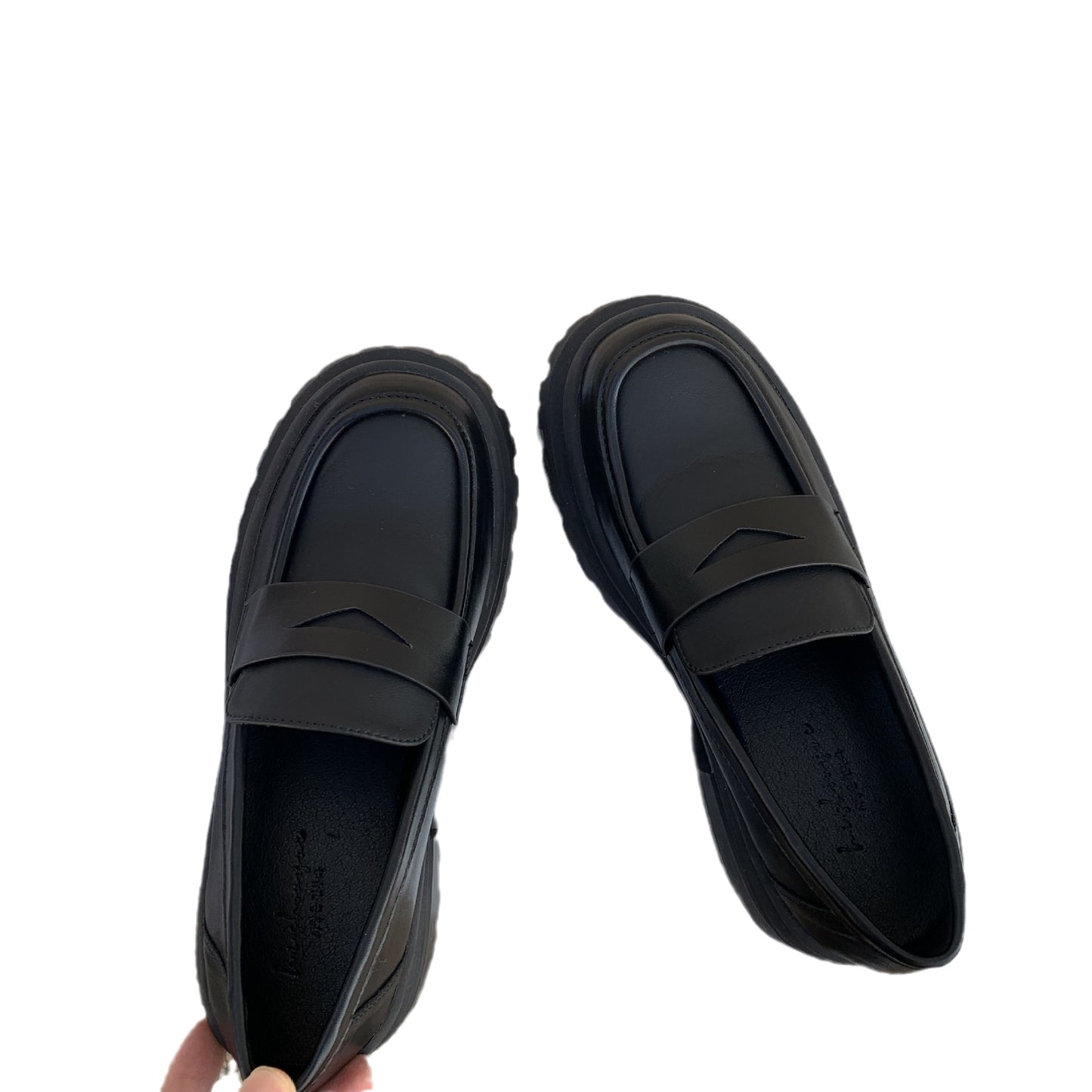 loafers  | Women Chunky heel Almond toe Loafers | Black |  35| thecurvestory.myshopify.com