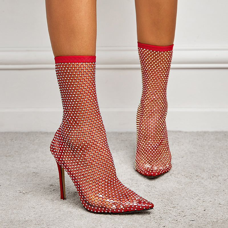 Heeled Sandals  | Women's Mesh Heeled Boots | |  | thecurvestory.myshopify.com