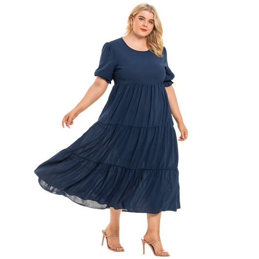 Plus Size Short-sleeve One-piece Dress For Women