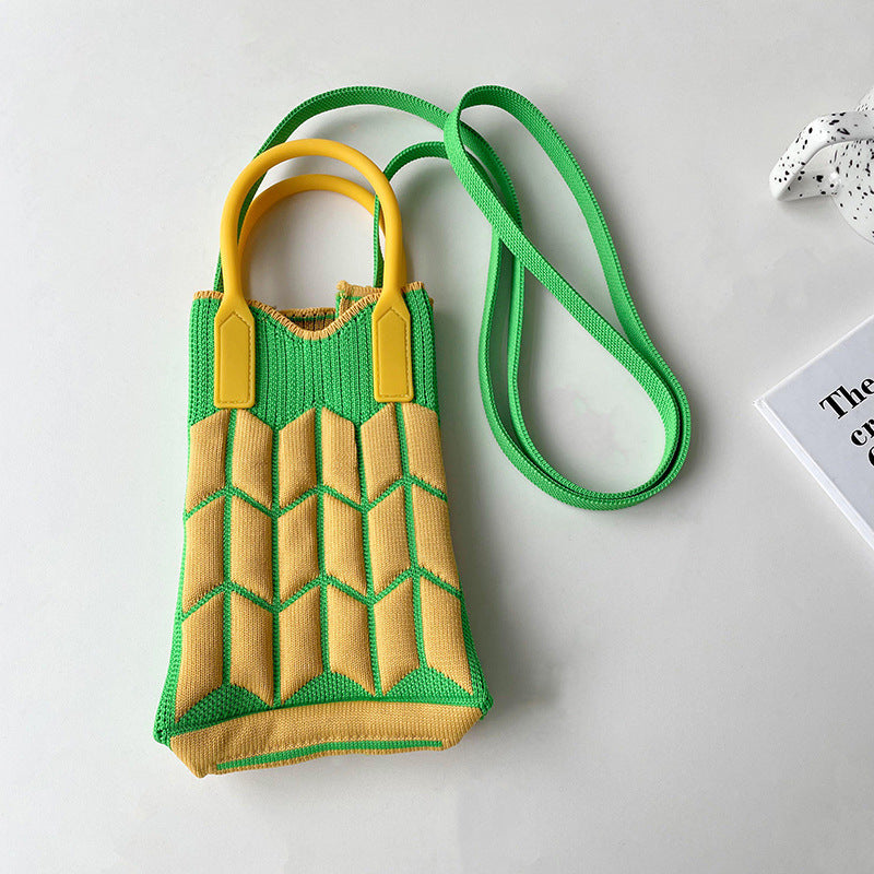 Shoulder bags  | Love Mini Knit Shoulder Crossbody Bag | Wheat Pack Olive |  [option2]| thecurvestory.myshopify.com