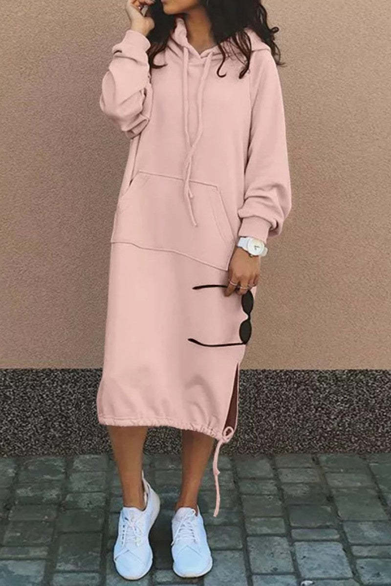 dresses  | Plus Size Long Sweater Hoodie | Pink |  2XL| thecurvestory.myshopify.com
