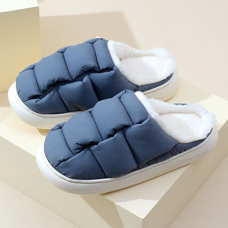 Slippers  | Women's Winter Chunky Sole Mule Slip-ons | Light Gray |  36to37| thecurvestory.myshopify.com