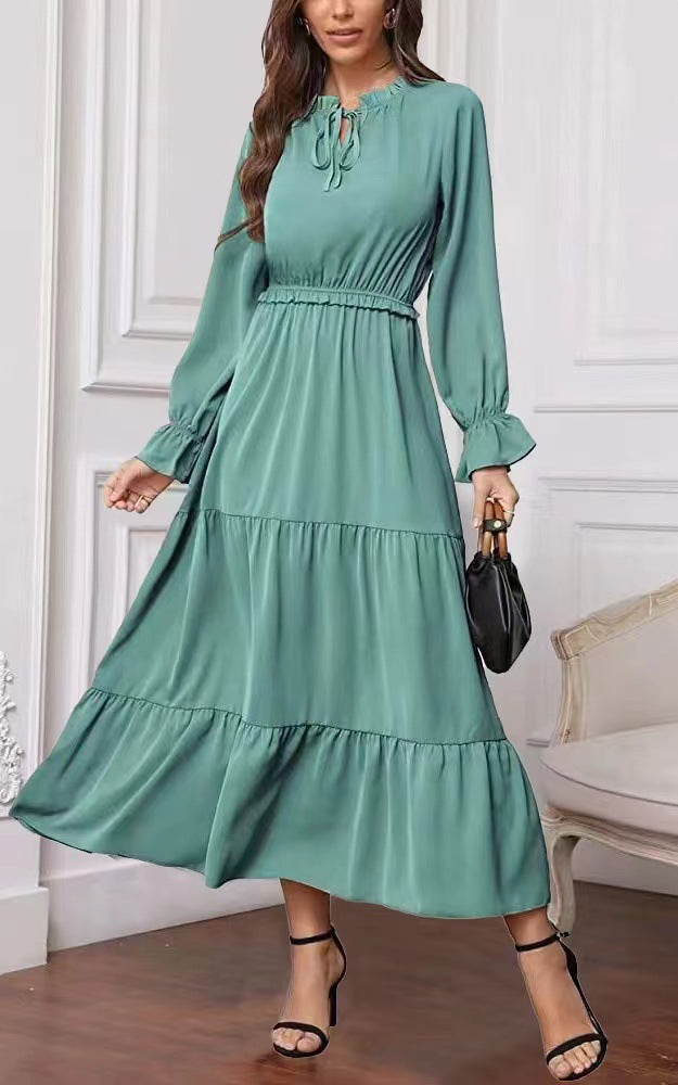 dresses  | Women Plus size long sleeves maxi dress | Green |  2XL| thecurvestory.myshopify.com