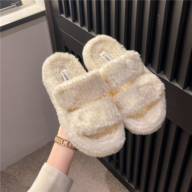 sandals  | Winter Slippers With Velcro Design Fashion Indoor Outdoor Garden Home Shoes | [option1] |  [option2]| thecurvestory.myshopify.com