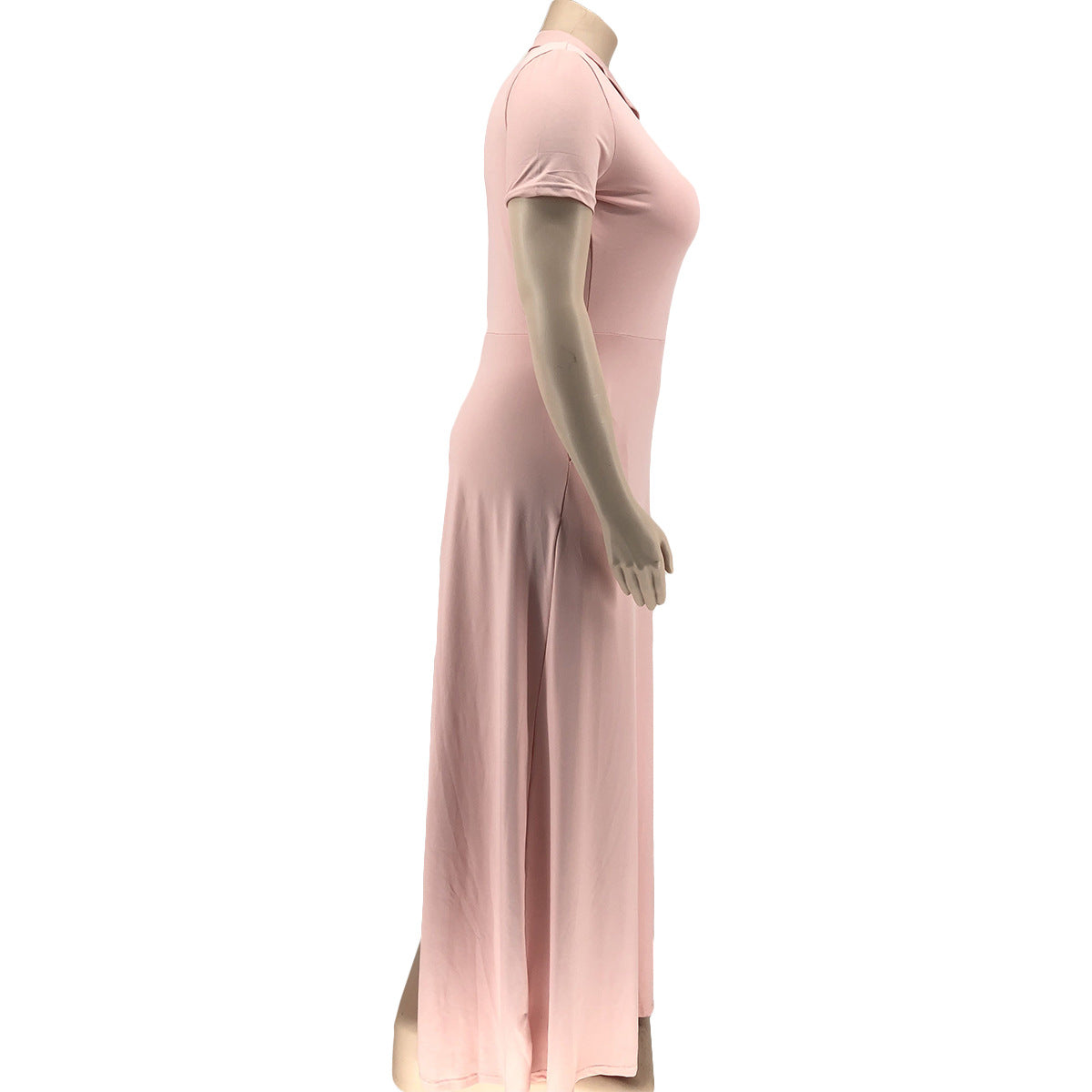 dresses  | Plus Size Women Casual Fashion V-neck Solid Color long Dress | |  | thecurvestory.myshopify.com