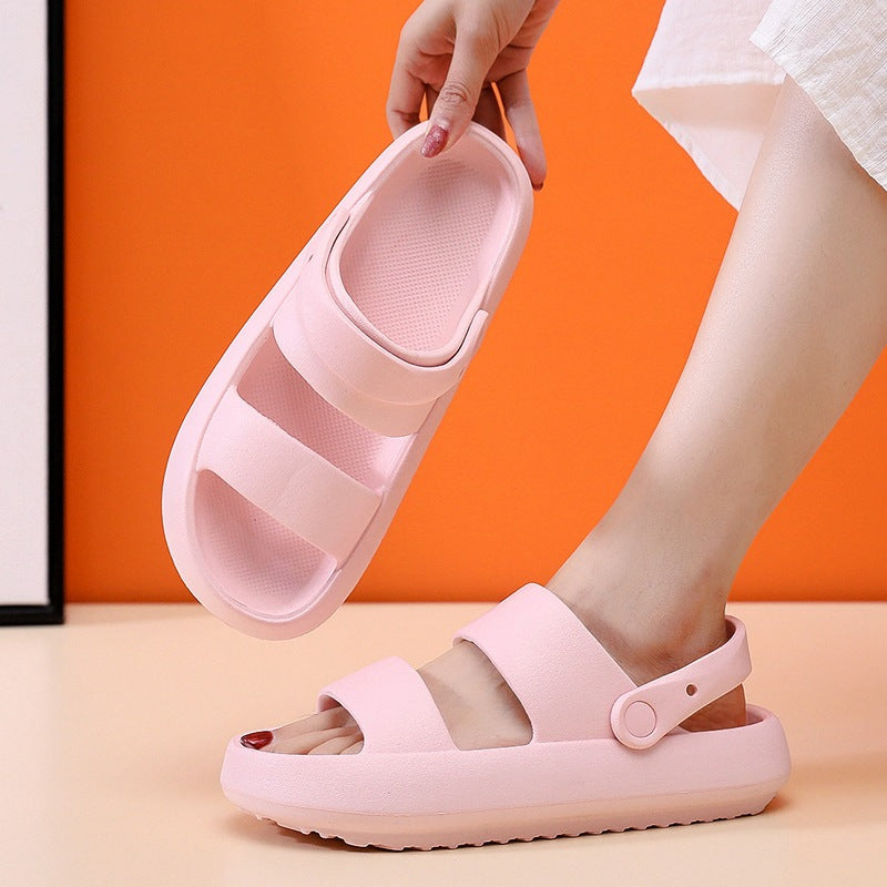 Slippers  | Adjustable Shoes For Women Men Sandals 3cm Thick Bottom Slippers Outdoor | Pink |  36to37| thecurvestory.myshopify.com