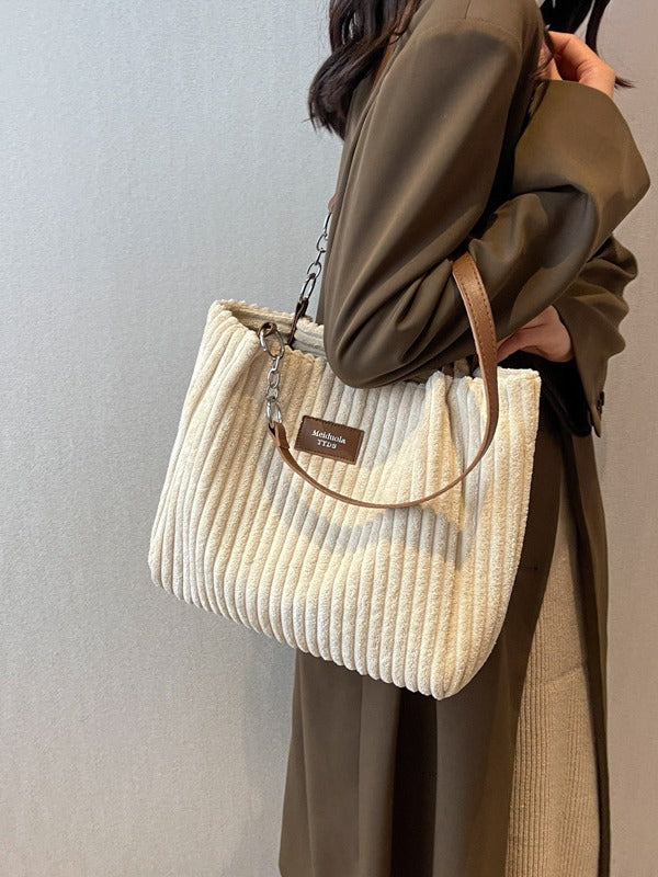 Shoulder bags  | Women Fashion Casual Large Corduroy Shoulder Tote Bag | |  | thecurvestory.myshopify.com