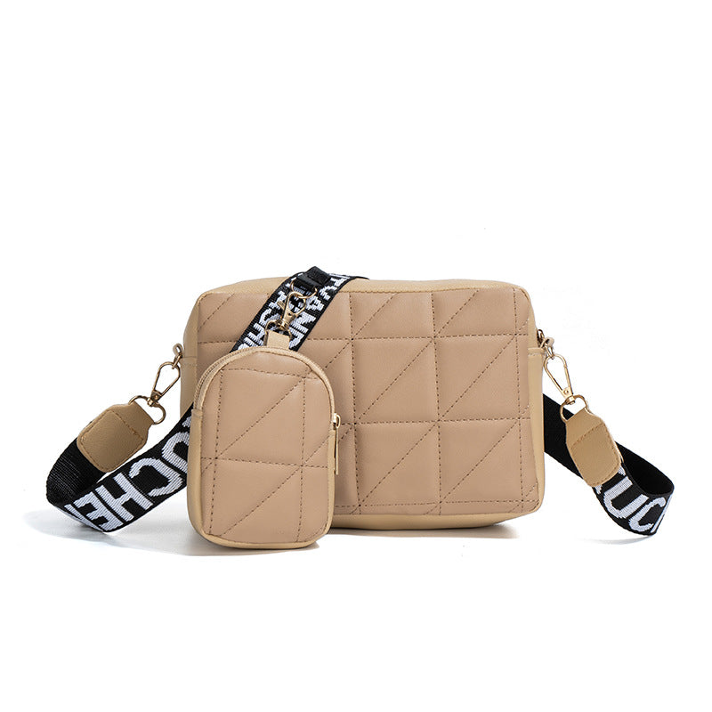 2Pcs Shoulder Bag With Wallet Printed Wide Shoulder Strap Crossbody Bags