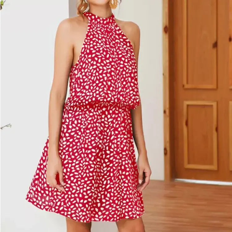 [product_type]  | Off-the-shoulder halter strap dress with heart-shaped print | Red |  3XL| thecurvestory.myshopify.com