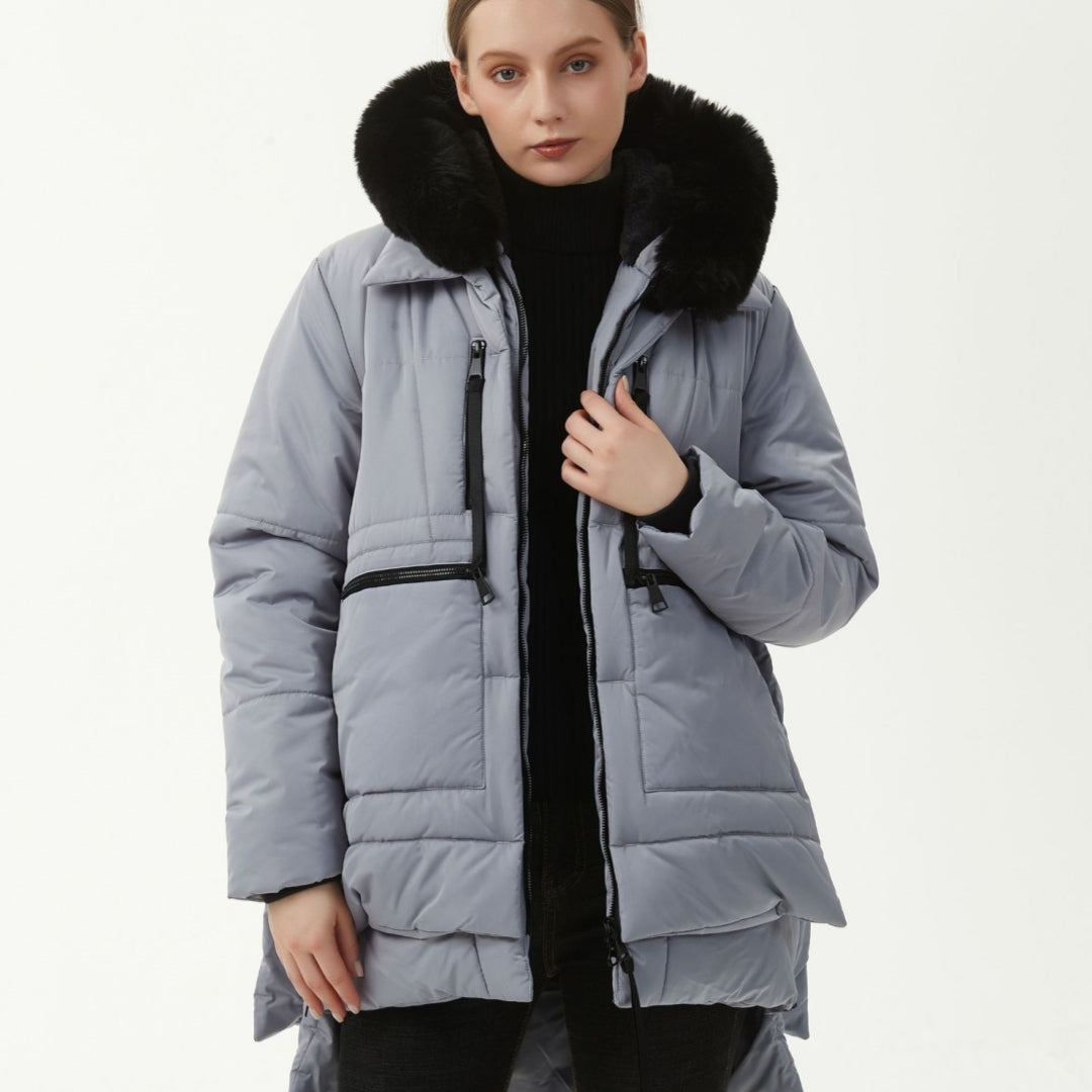 jackets  | Women's Casual Hooded Middle Long Cotton-padded Coat | |  | thecurvestory.myshopify.com