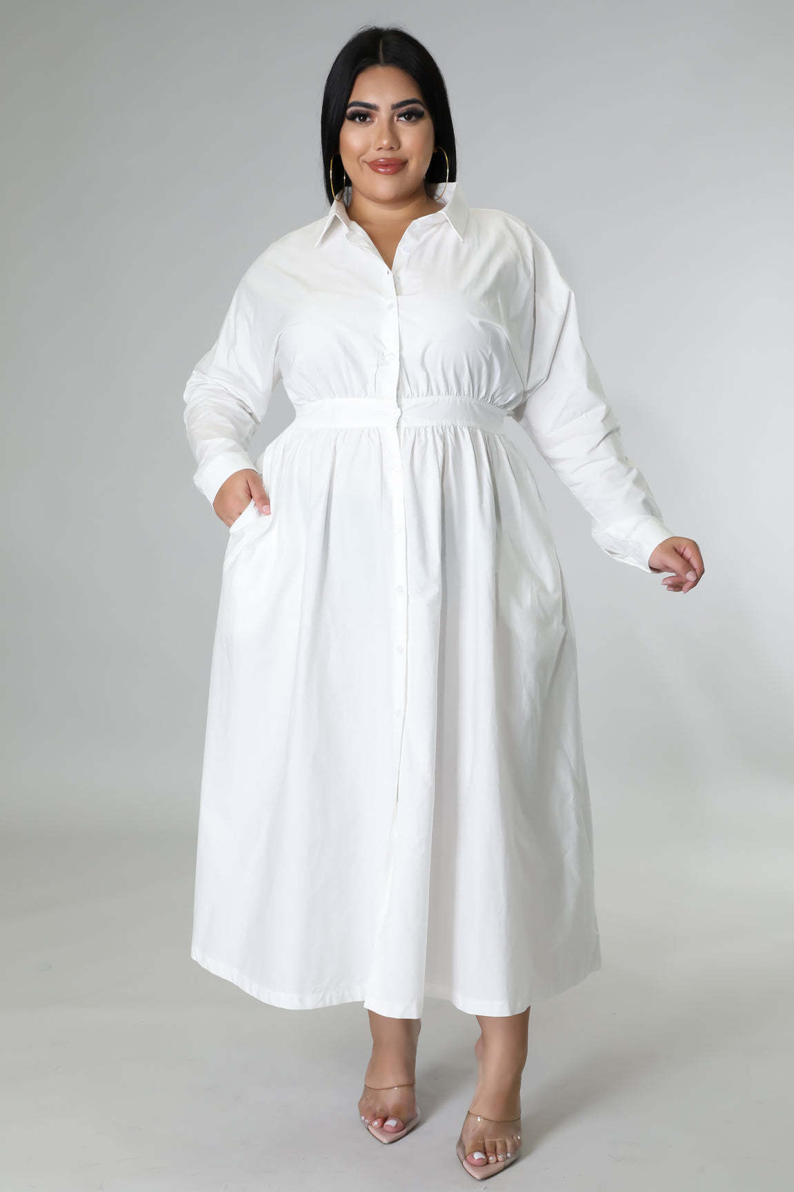 Dress  | Fashion Personalized Plus Size Women's Clothing | White |  2XL| thecurvestory.myshopify.com