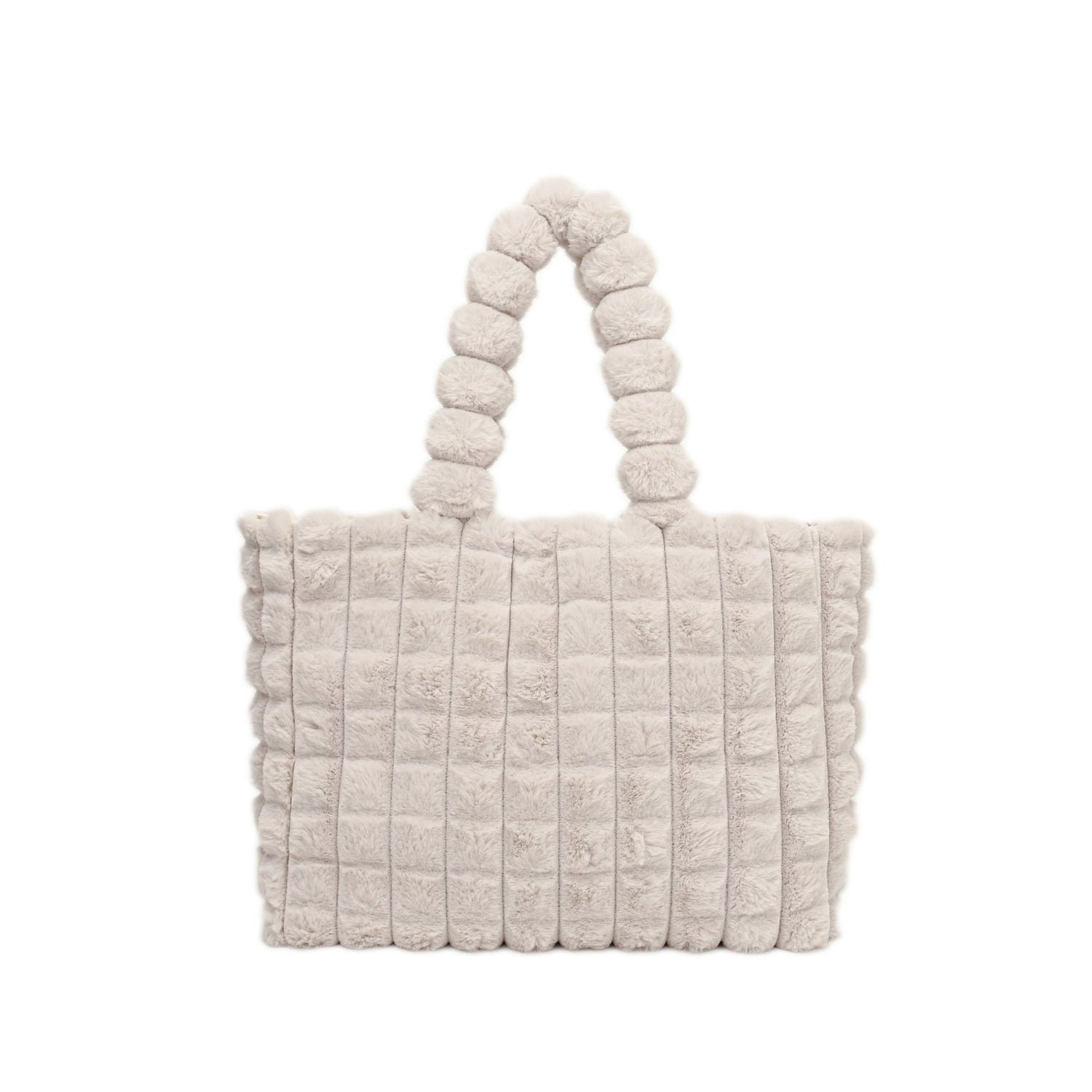 Shoulder bags  | Women plush Hand Bag in 2 sizes Elegant Tote Bag | Beige |  S| thecurvestory.myshopify.com