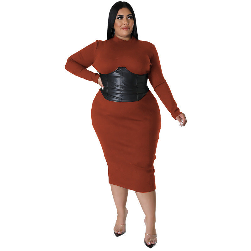Dress  | Fall Plus Size Women's Zipper Hit Leather Dress | |  | thecurvestory.myshopify.com