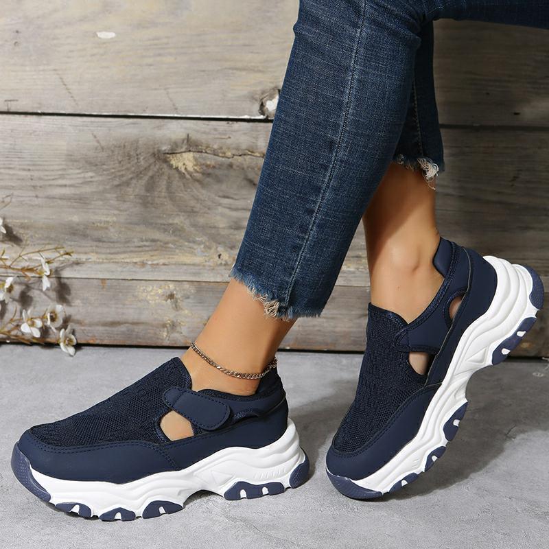 sneakers  | Mesh Sport Shoes Women Fashion Outdoor Flat Heel Round Toe Preppy Running Shoes | [option1] |  [option2]| thecurvestory.myshopify.com