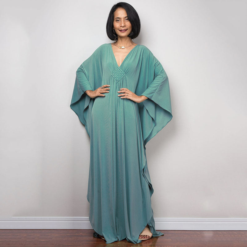 Dress  | Free Size  Chest Woven Loose Plus Size Beach Cover-up Robe Vacation | Dark Blue |  Free Size| thecurvestory.myshopify.com