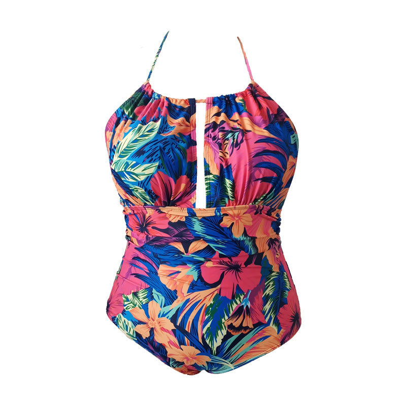 Swimsuit  | Women Plus Size  One-Piece Color Printing Swimsuit | Color |  0XL| thecurvestory.myshopify.com