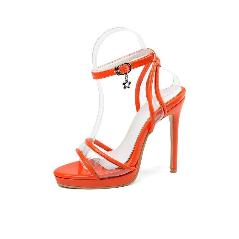 [product_type]  | Women's Fashion Black Word Buckle Sandals Patent Leather | Orange |  28| thecurvestory.myshopify.com