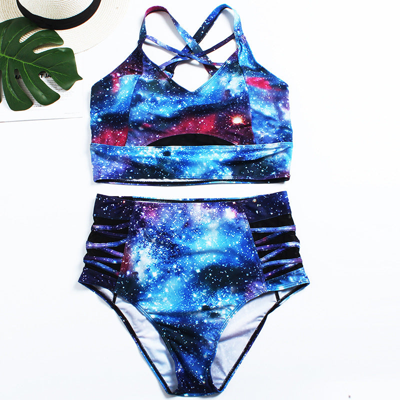 Swimsuit  | Plus Size Printed Blue Swimsuit | As Shown In The Picture |  2XL| thecurvestory.myshopify.com