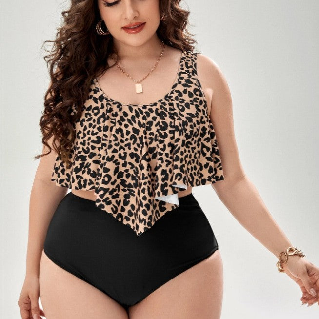 Swimsuit  | Plus Size Bikini Leopard Print Swimsuit For Women | Graph color |  2XL| thecurvestory.myshopify.com