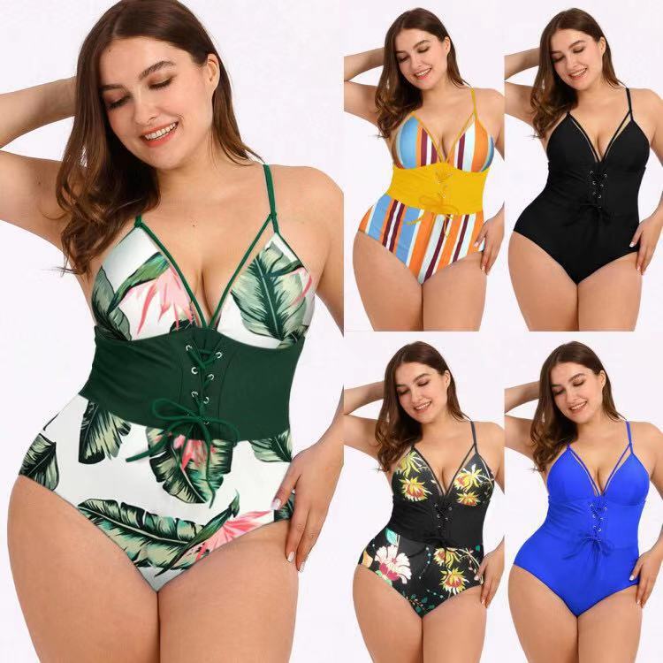 Swimsuit  | Women's Bikini Print Bouquet Waist Plus Size Swimsuit | |  | thecurvestory.myshopify.com