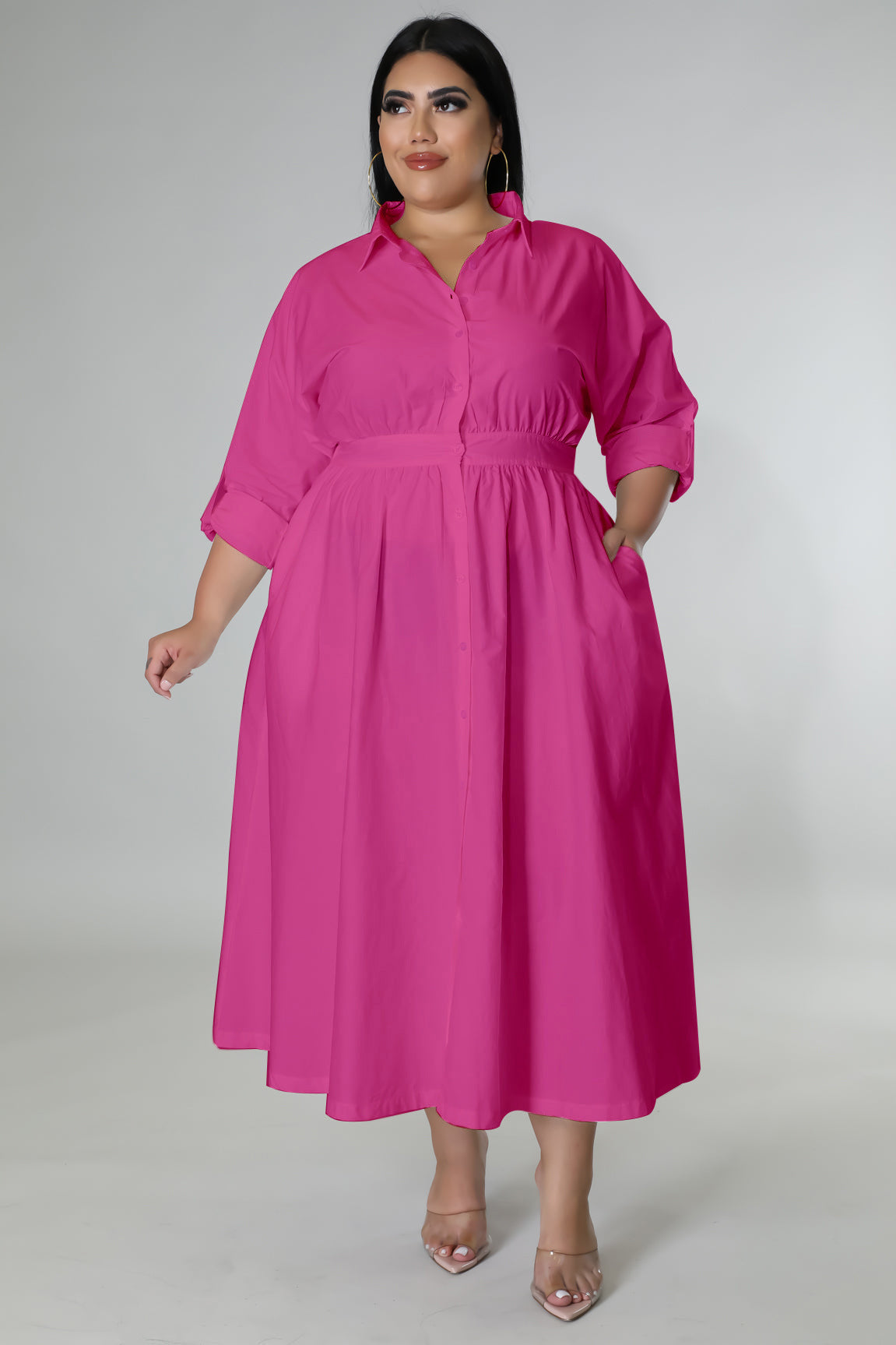 Dress  | Fashion Personalized Plus Size Women's Clothing | Rose Red |  2XL| thecurvestory.myshopify.com