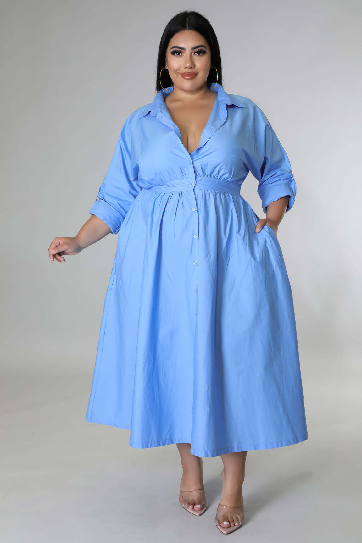 Dress  | Fashion Personalized Plus Size Women's Clothing | Blue |  2XL| thecurvestory.myshopify.com