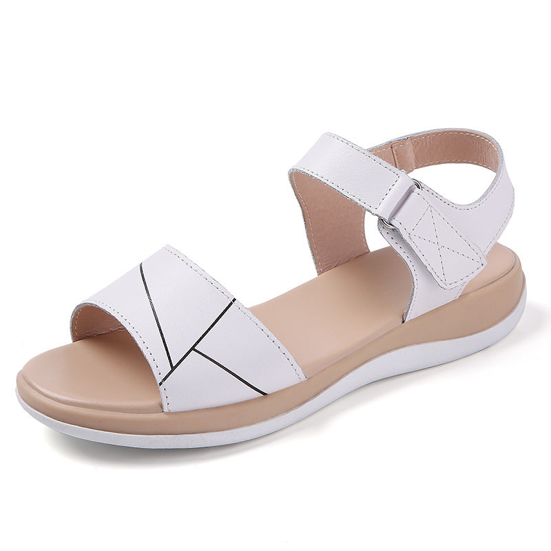 Platform sandals  | Women simple wedge Fashionable Sandals | White |  35| thecurvestory.myshopify.com