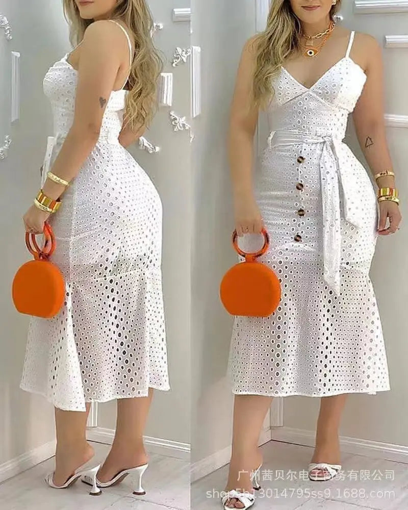 [product_type]  | White Cutout Slip Dress  Belted Lined | [option1] |  [option2]| thecurvestory.myshopify.com