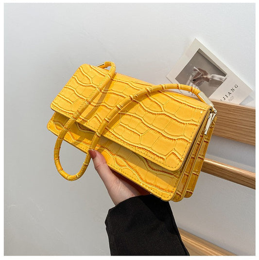 Shoulder bags  | Women Shoulder Bgas Stone Pattern Solid Color Elegant Bag | Yellow |  | thecurvestory.myshopify.com