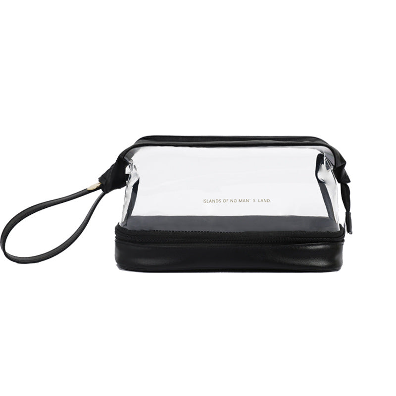 makeup bags  | Double Layer Cloud Transparent Steel Wire Cosmetic Bag | Black |  [option2]| thecurvestory.myshopify.com