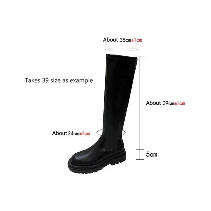 Boots  | Women Chunky Sole High Length Boots | Long Boots |  Size35| thecurvestory.myshopify.com