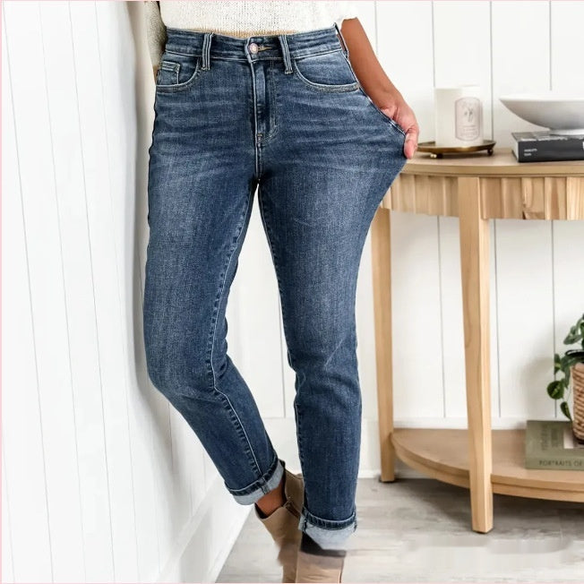 Pants  | Plus Size Women's Fashionable Simple  Strechable Jeans | Light Blue Regular |  2XL| thecurvestory.myshopify.com