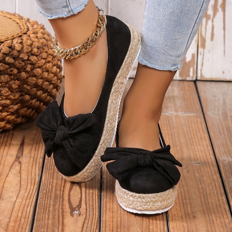 loafers  | Women Bow Platform Shoes | Black |  35| thecurvestory.myshopify.com
