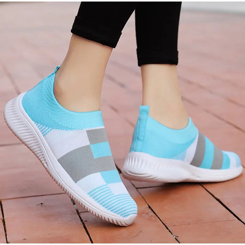 Knitted Slip On Color block sneakers  sneakers Thecurvestory