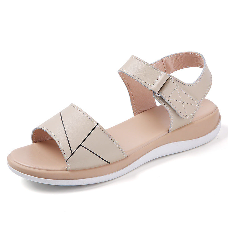 Platform sandals  | Women simple wedge Fashionable Sandals | Beige |  35| thecurvestory.myshopify.com