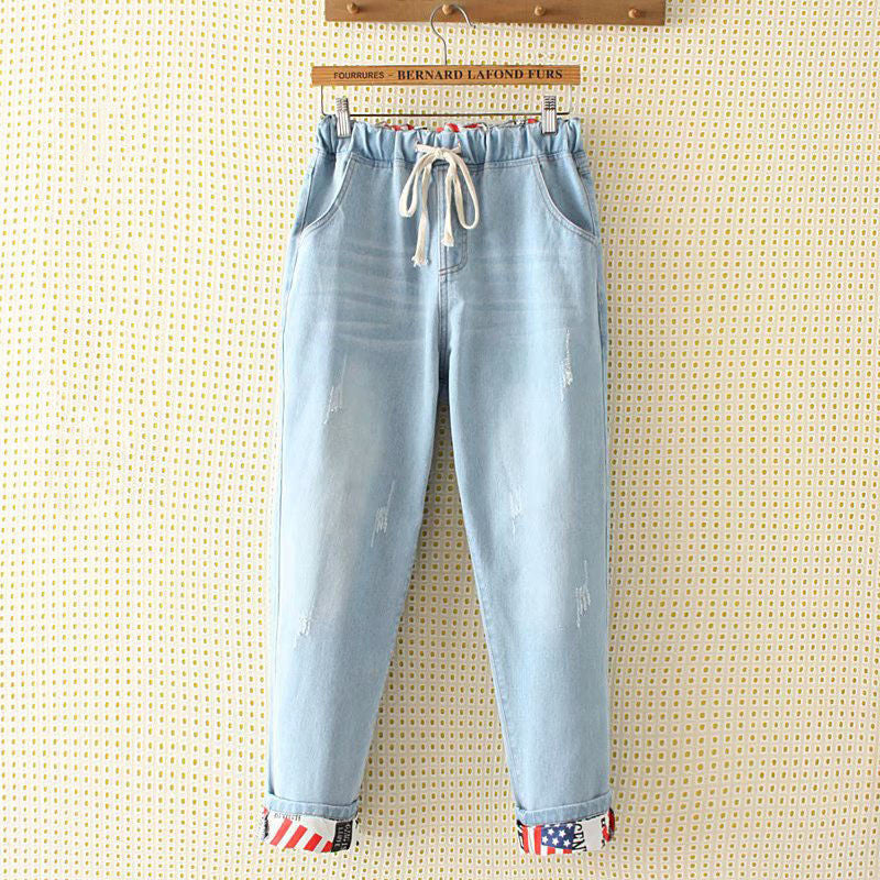 Large Size Loose Fit Trousers With Holes And Small Feet  Jeans Thecurvestory