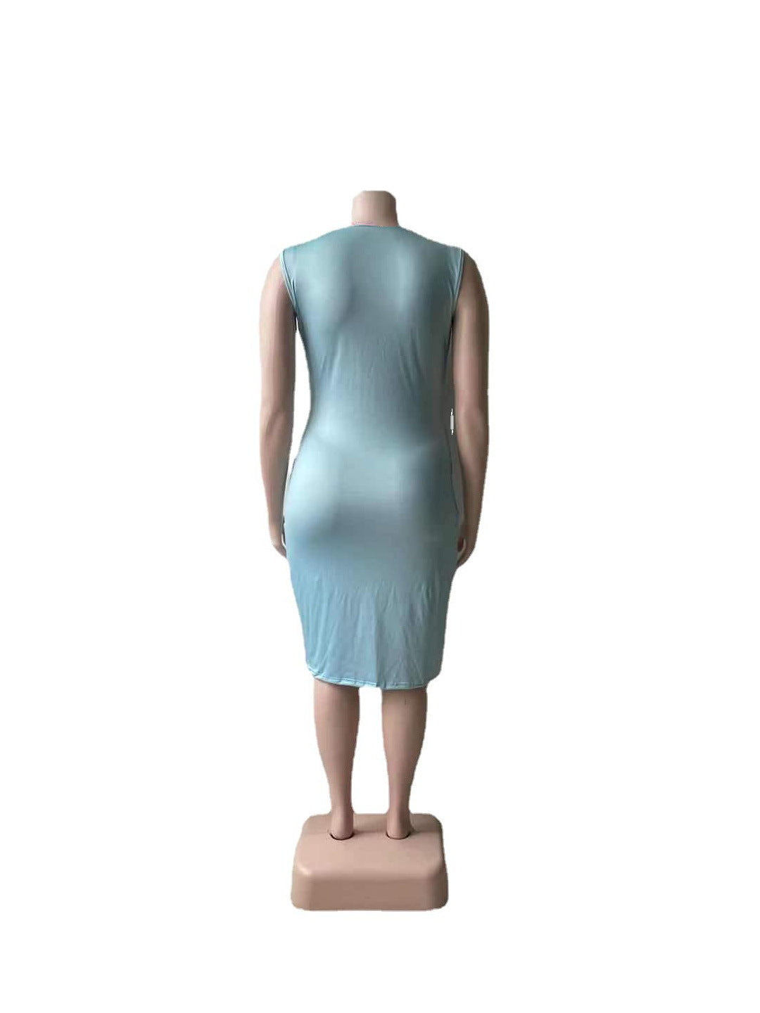Plus Size Women's V-neck Slit Solid Color Dress  dresses Thecurvestory