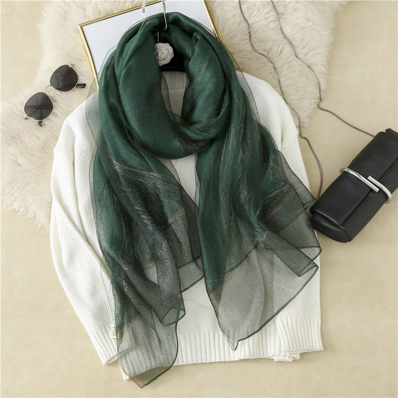 Casual Silk Scarf Women  Scarves Thecurvestory