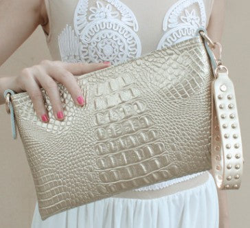 Hand Bags  | Women embossed hand bag with riveted strap | Complexion |  [option2]| thecurvestory.myshopify.com