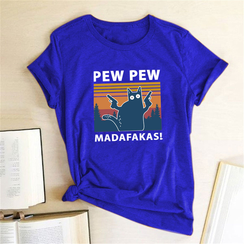 Tshirt  | Short Sleeve Pew Maddakas T-Shirt European Size Top | Blue |  3XL| thecurvestory.myshopify.com