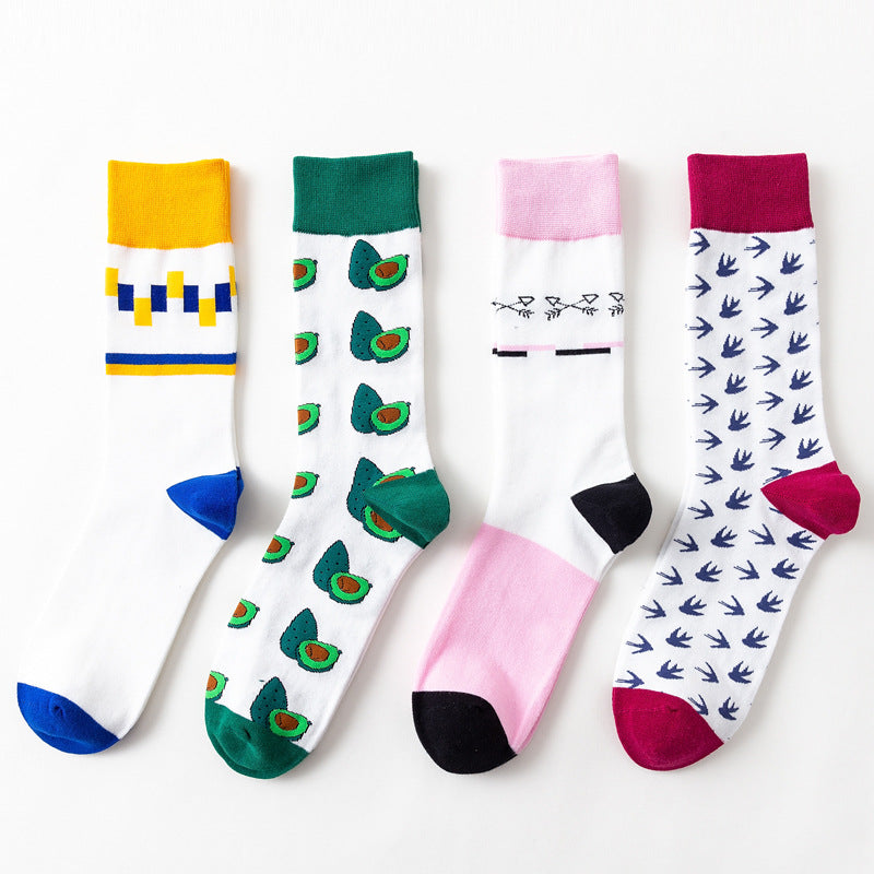 Creative pattern in tube cotton socks  Socks Thecurvestory
