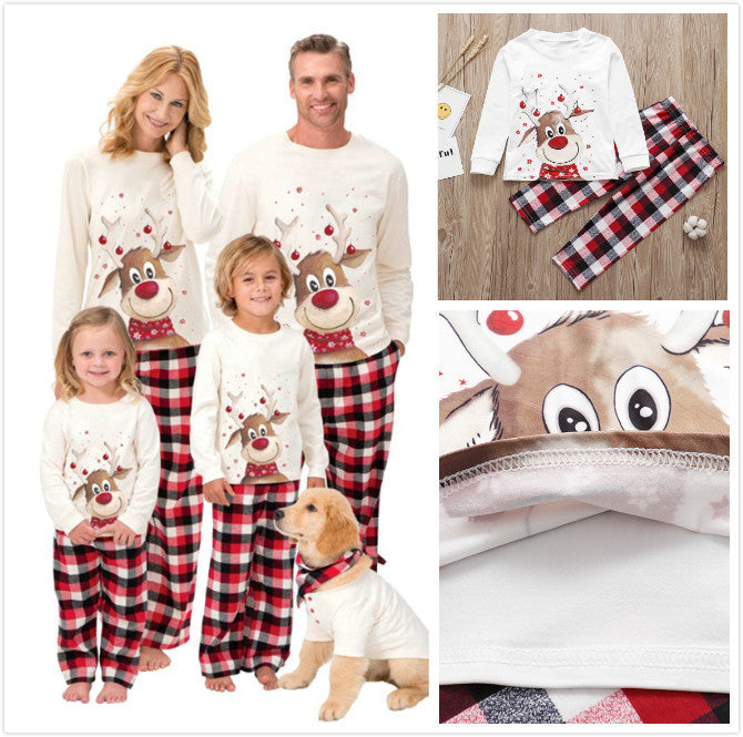 Elk Print Christmas Parent-child Outfit  Family Clothing Sets Thecurvestory