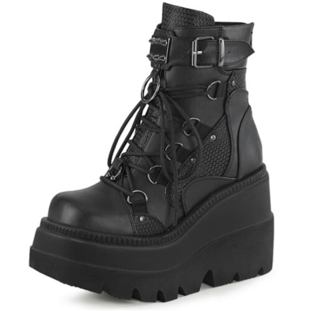 Women's Platform Wedge Lace up boots  Boots Thecurvestory